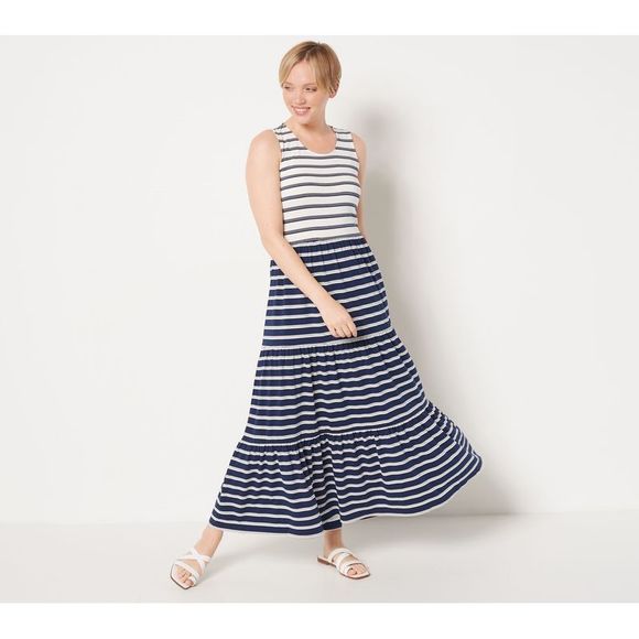 Lands' End Dresses & Skirts - Lands' End Women's Dress Sz L Sleeveless Tiered Maxi Purple A488348